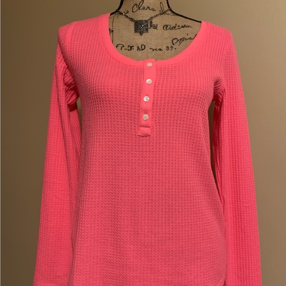 LOFT ladies Long sleeve neon pink soft poly blend tunic size Small NWT - Picture 1 of 8